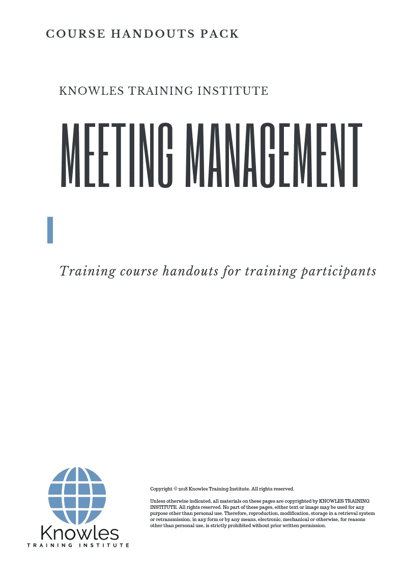 Meeting Management Training Course in Mexico Handouts