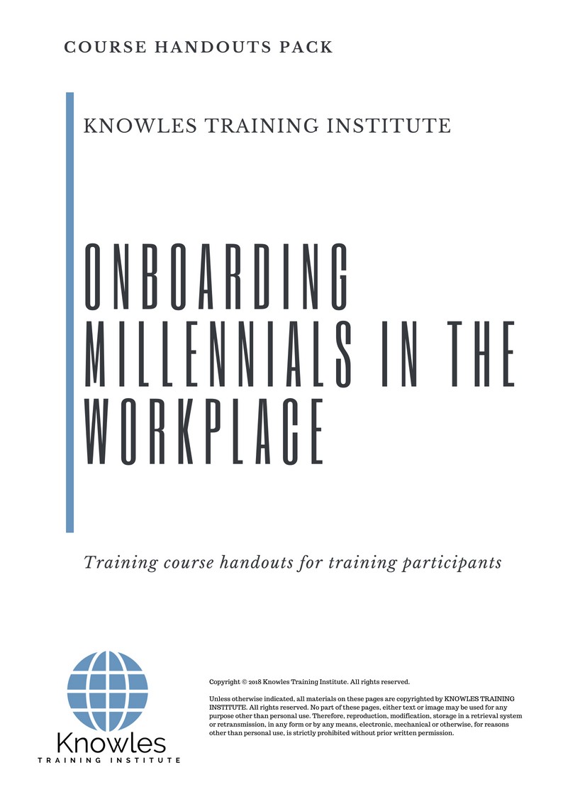 Onboarding Millennials In The Workplace Training Course in Mexico Handouts