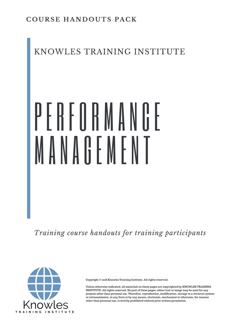 Performance Management Training Course in Mexico Handouts