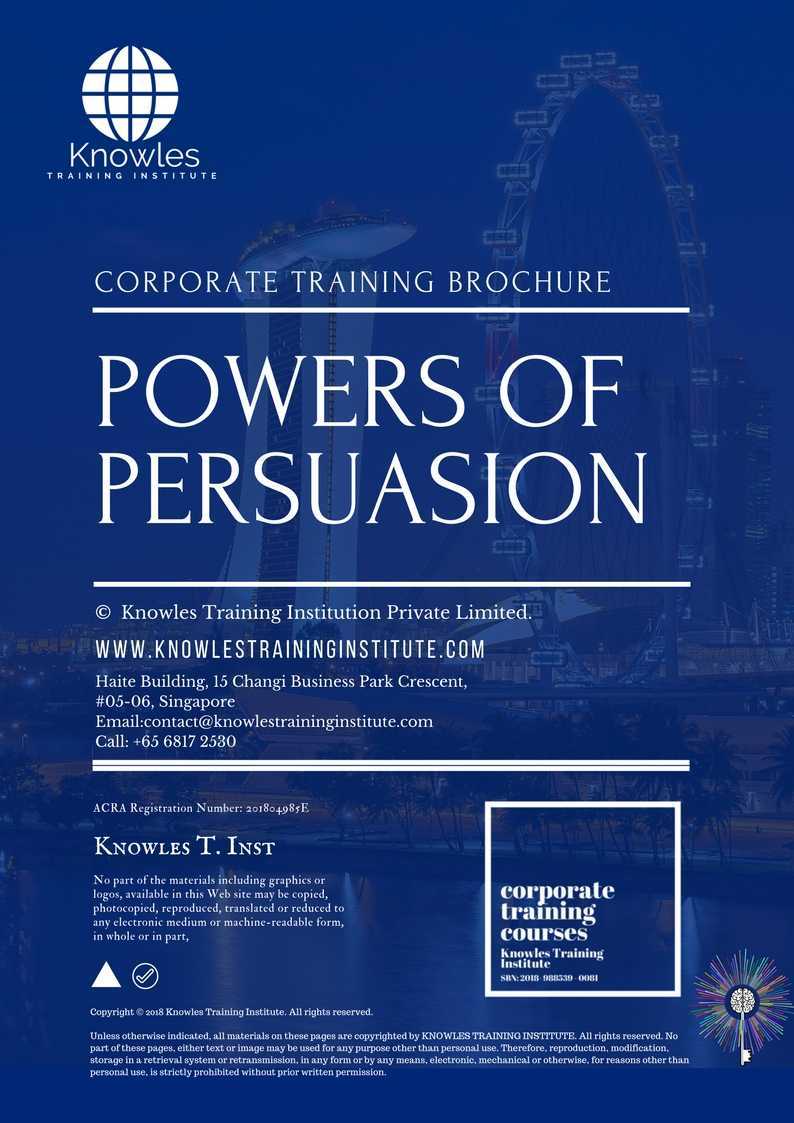 Powers Of Persuasion Training Course in Mexico Brochure