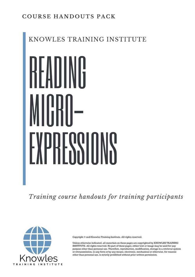 Reading Micro-Expressions Training Course in Mexico Handouts
