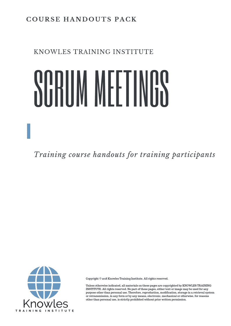 Scrum Meetings Training Course in Mexico Handouts