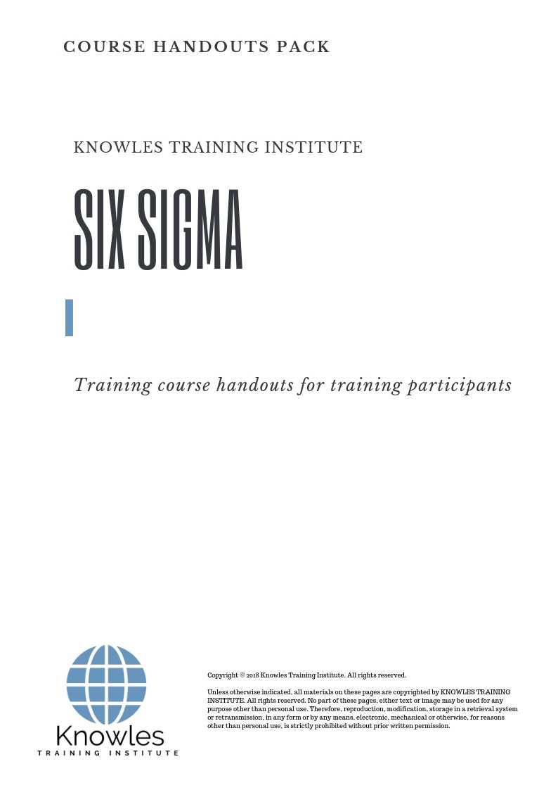 Six Sigma Training Course in Mexico Handouts