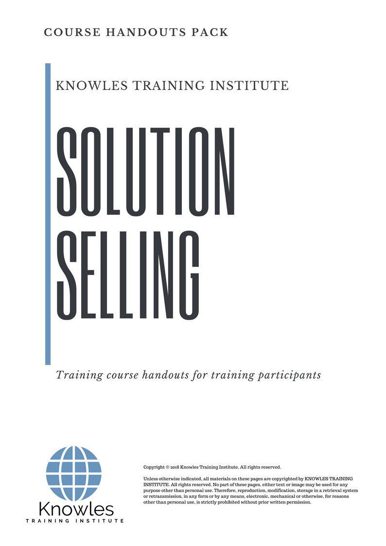 Solution Selling Course in Mexico Handouts
