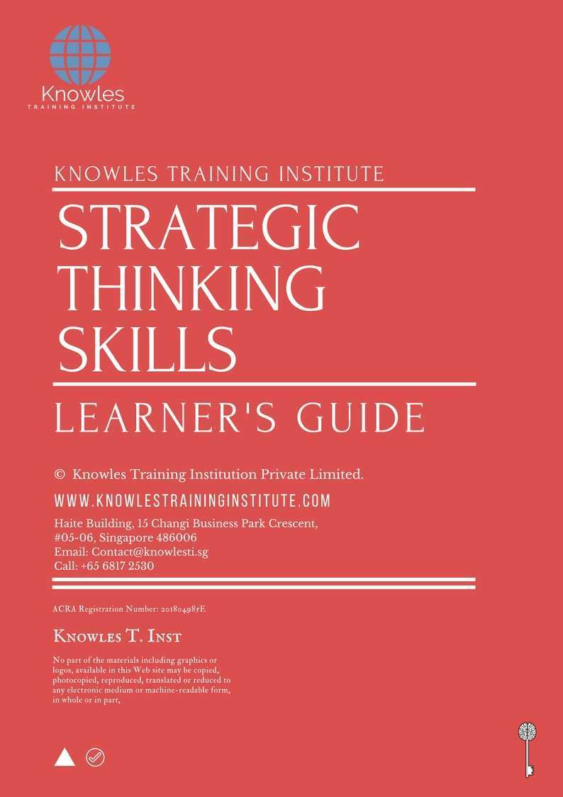 Strategic Thinking Skills Training Course in Mexico Learner_s Guide