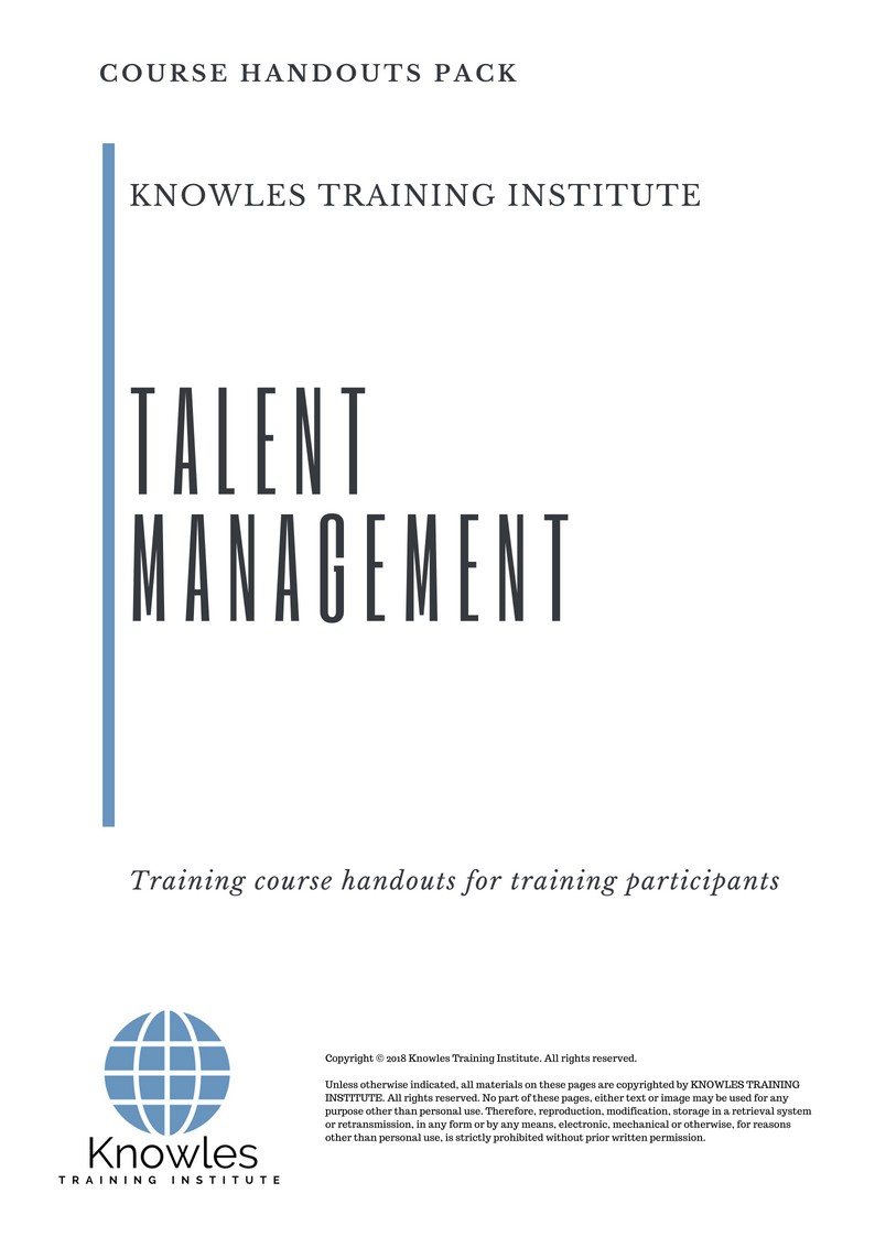 Talent Management Training Course in Mexico Handouts
