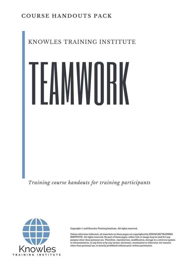 Teamwork Training Course in Mexico Handouts