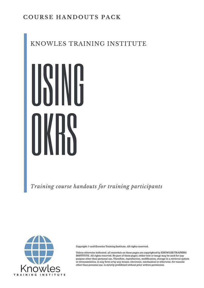 Using Okrs Training Course in Mexico Handouts