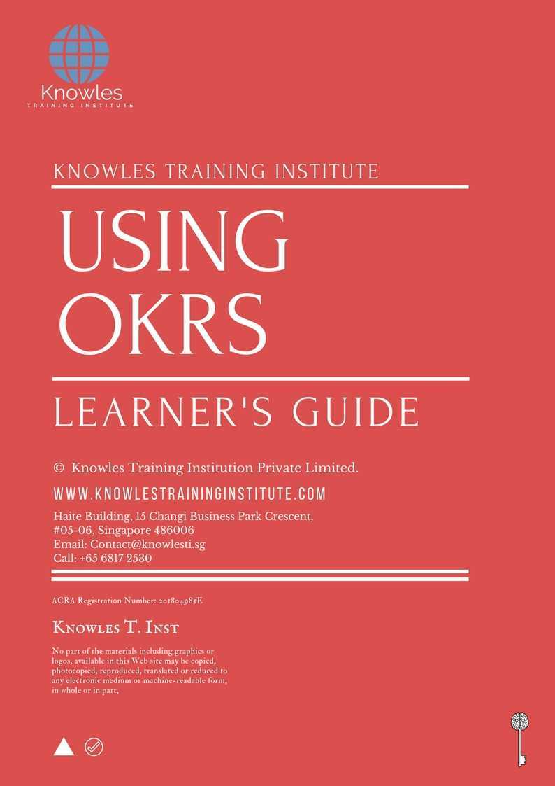 Using Okrs Training Course in Mexico Learner_s Guide