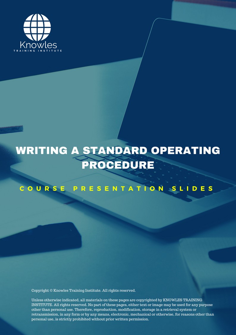Writing A Standard Operating Procedure Training Course in Mexico Presentation Slide